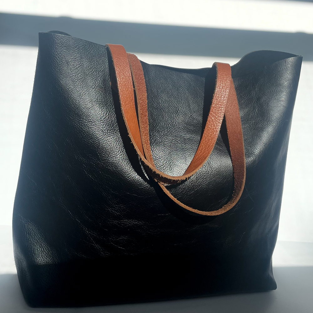 MADEWELL Large Black Transport Tote with Tan Handles - Picture 2 of 11